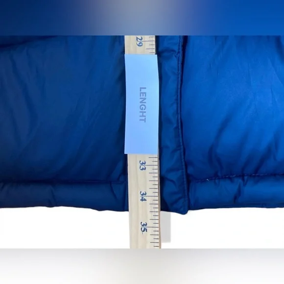 L.L. Bean Vintage Women’s Small DownTek Puffer Jacket Navy Blue Fitted Hooded - Picture 8 of 10